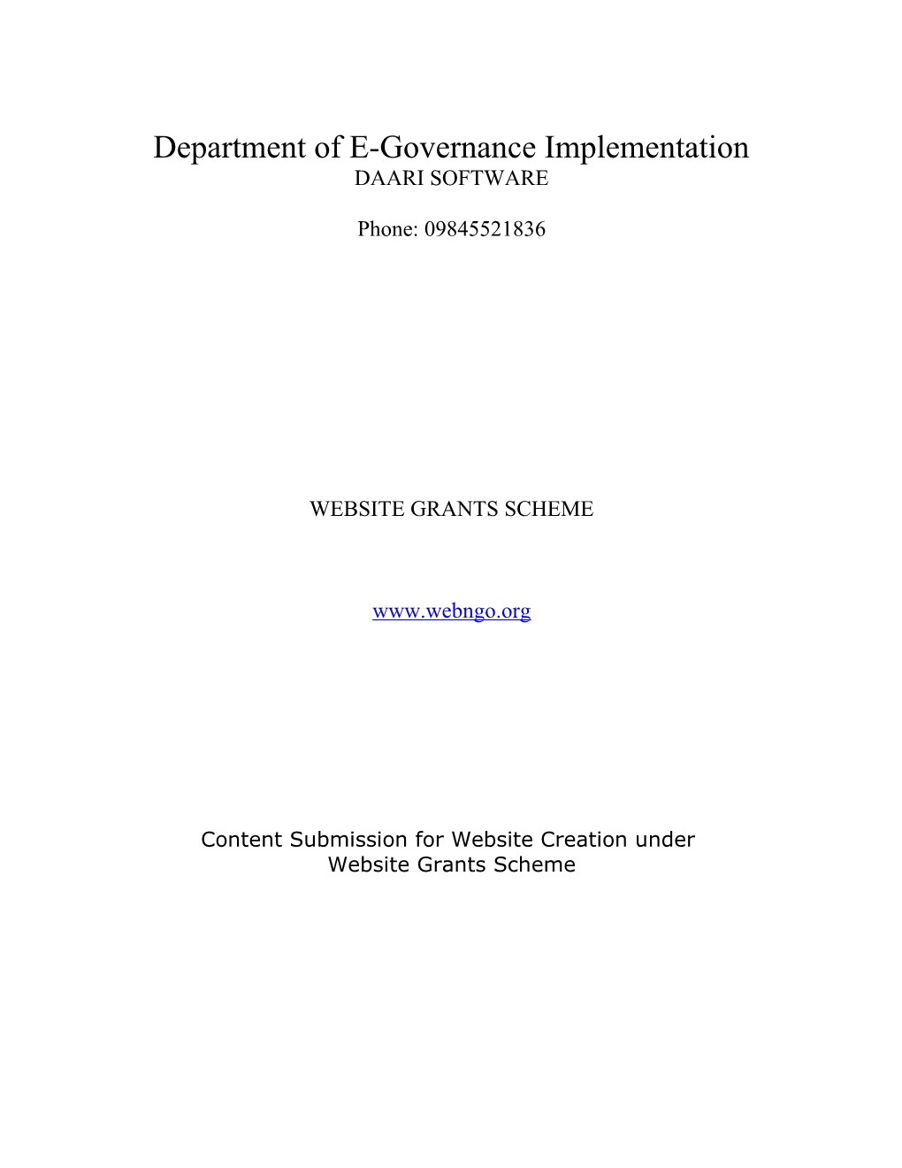 Department of E-Governance Implementation