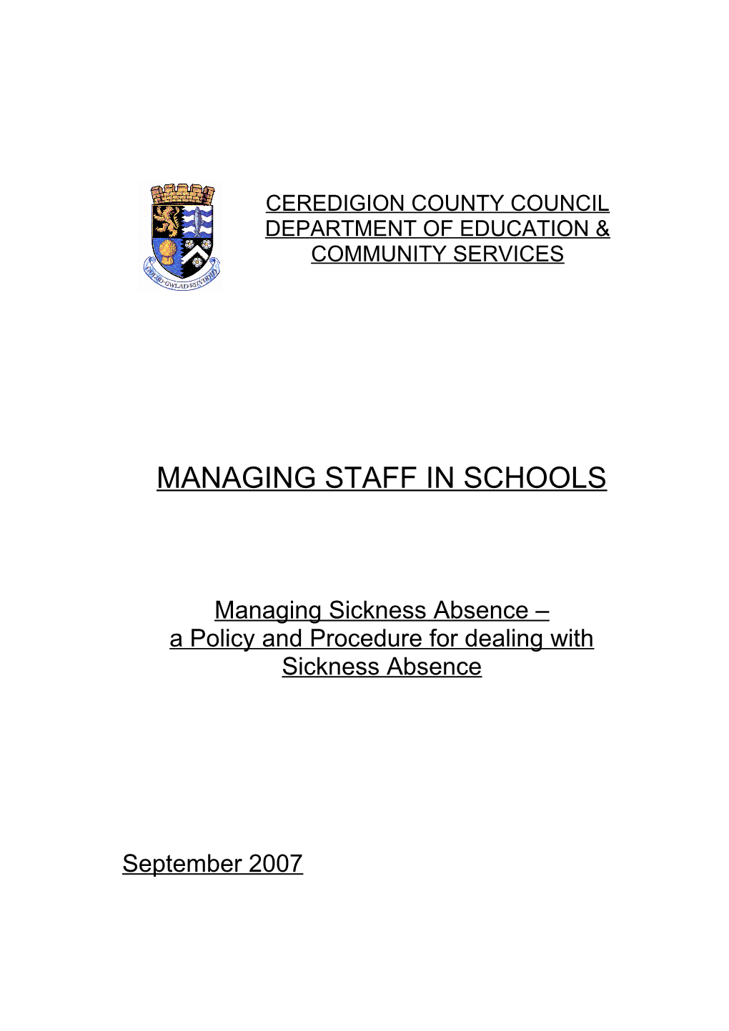 Department of Education & Community Services