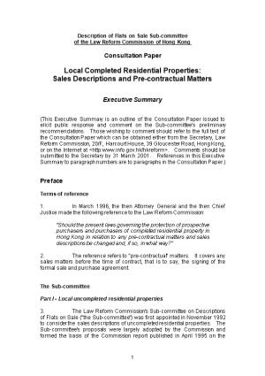 Description of Flats on Sale Sub-Committee
