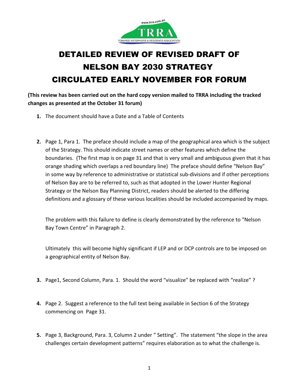 Detailed Review of Revised Draft Of