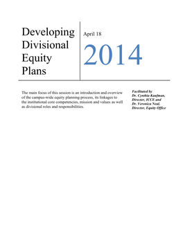 Developing Divisional Equity Plans