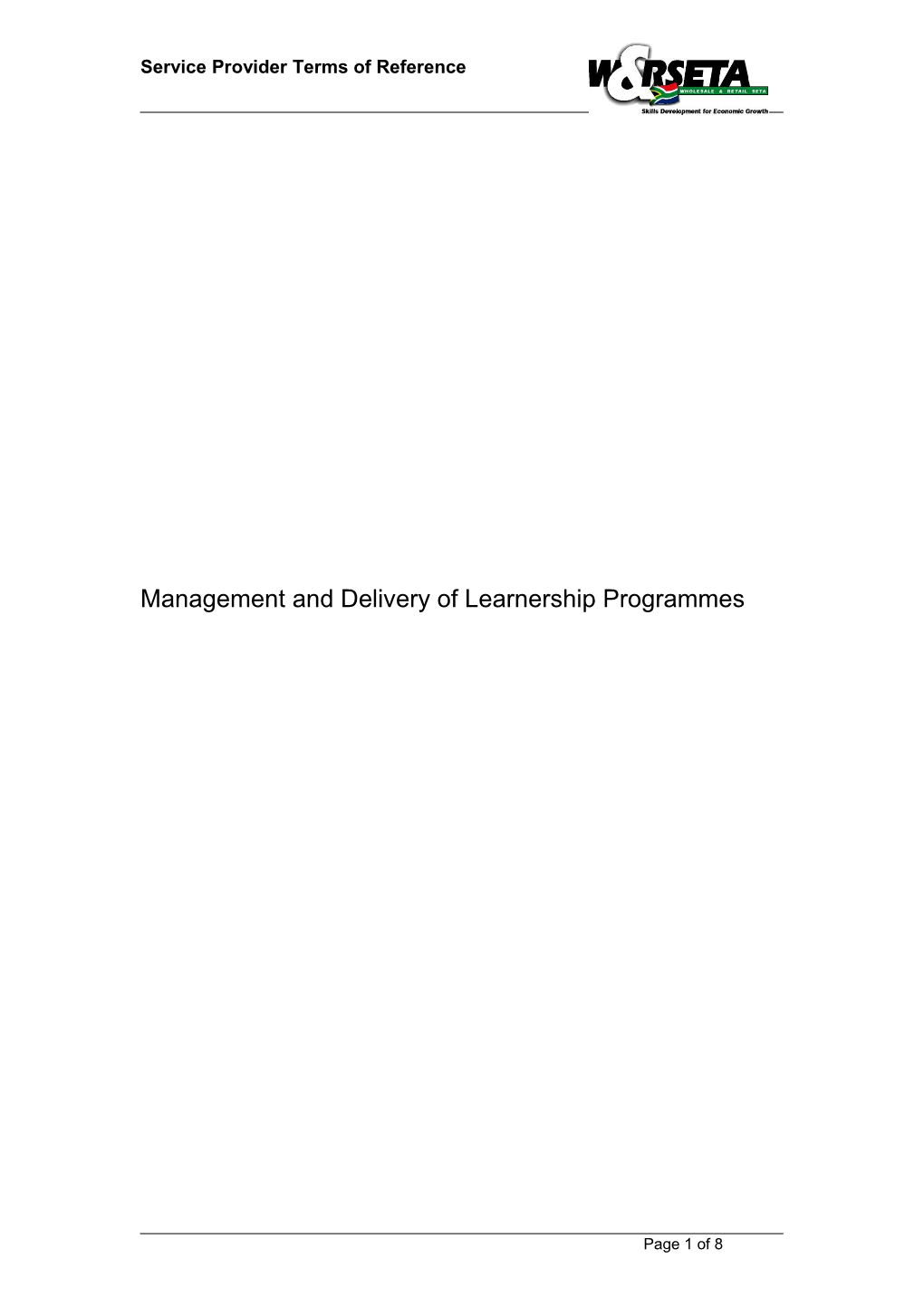 Development of Training Programmes