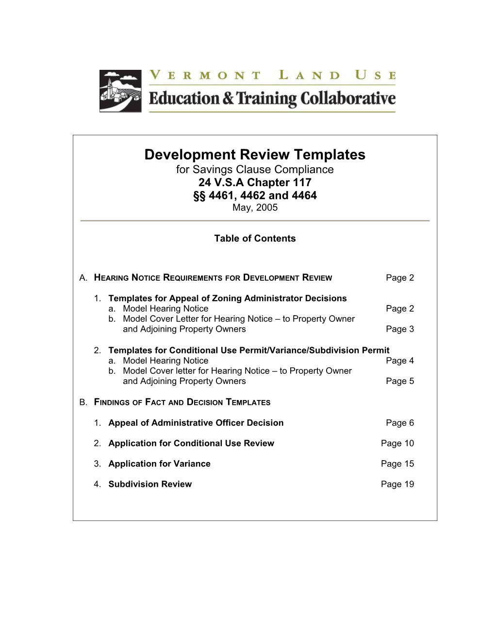 Development Review Templates Hearing Notice Requirements