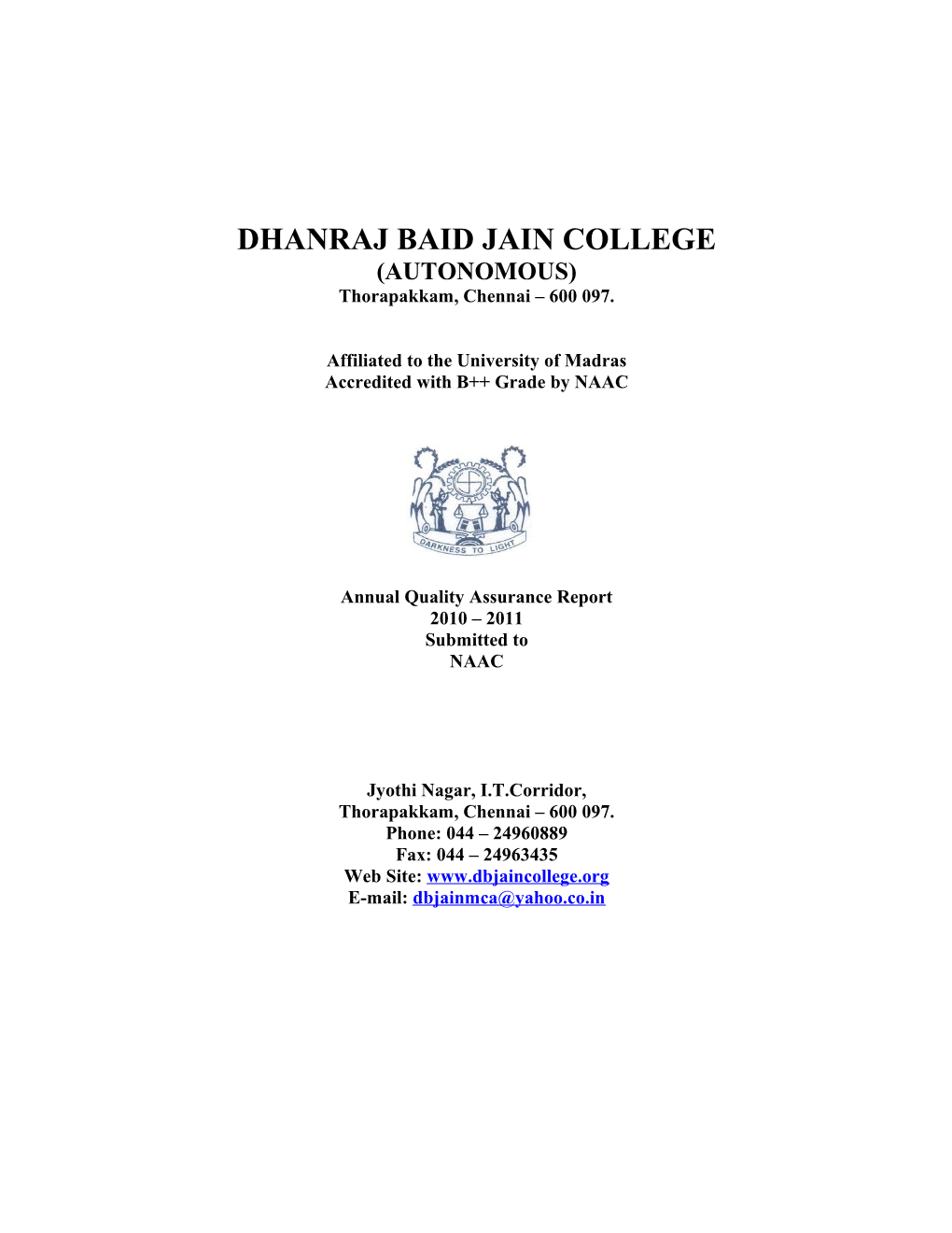 Dhanraj Baid Jain College (Autonomous)