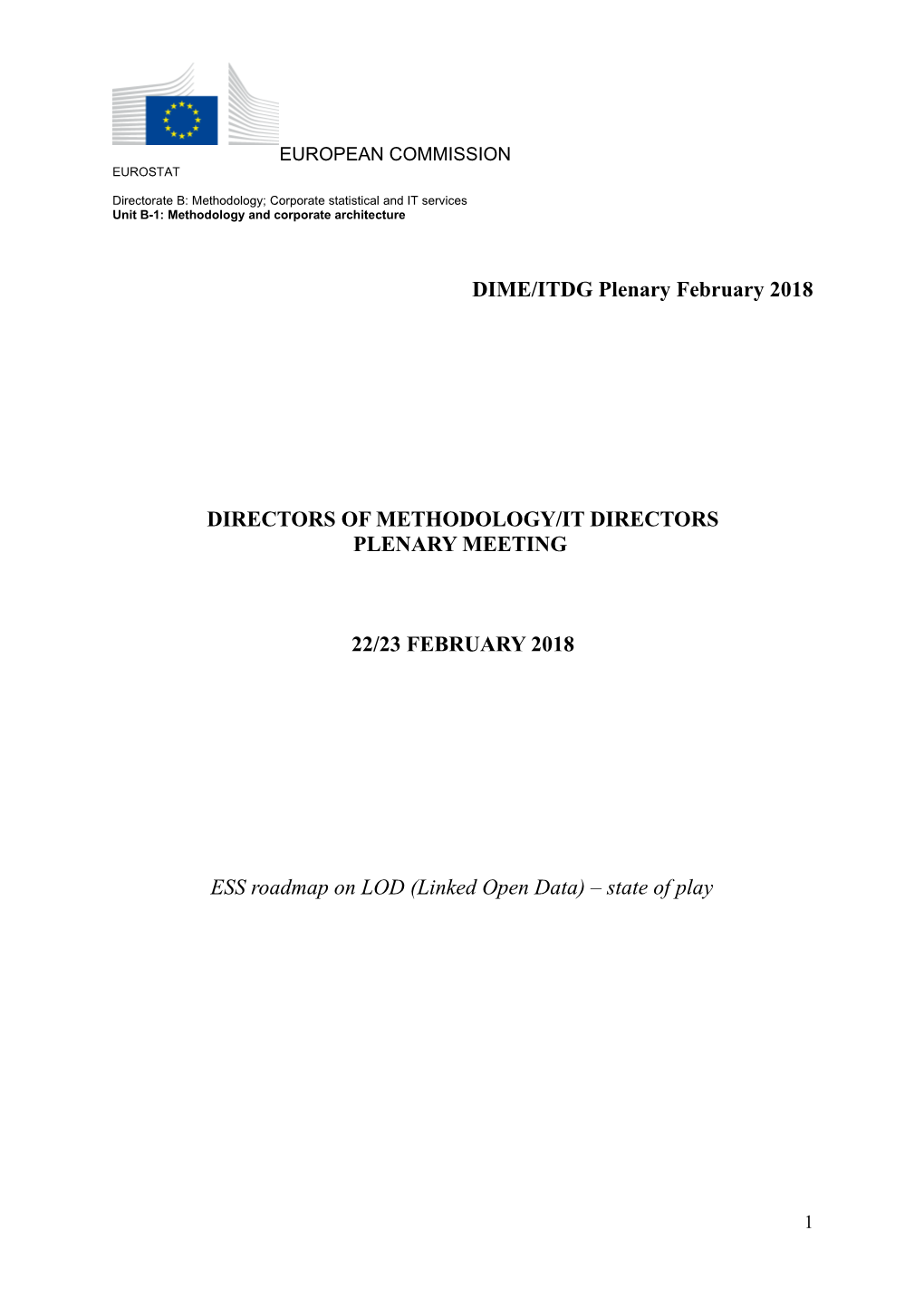 DIME/ITDG Plenaryfebruary 2018