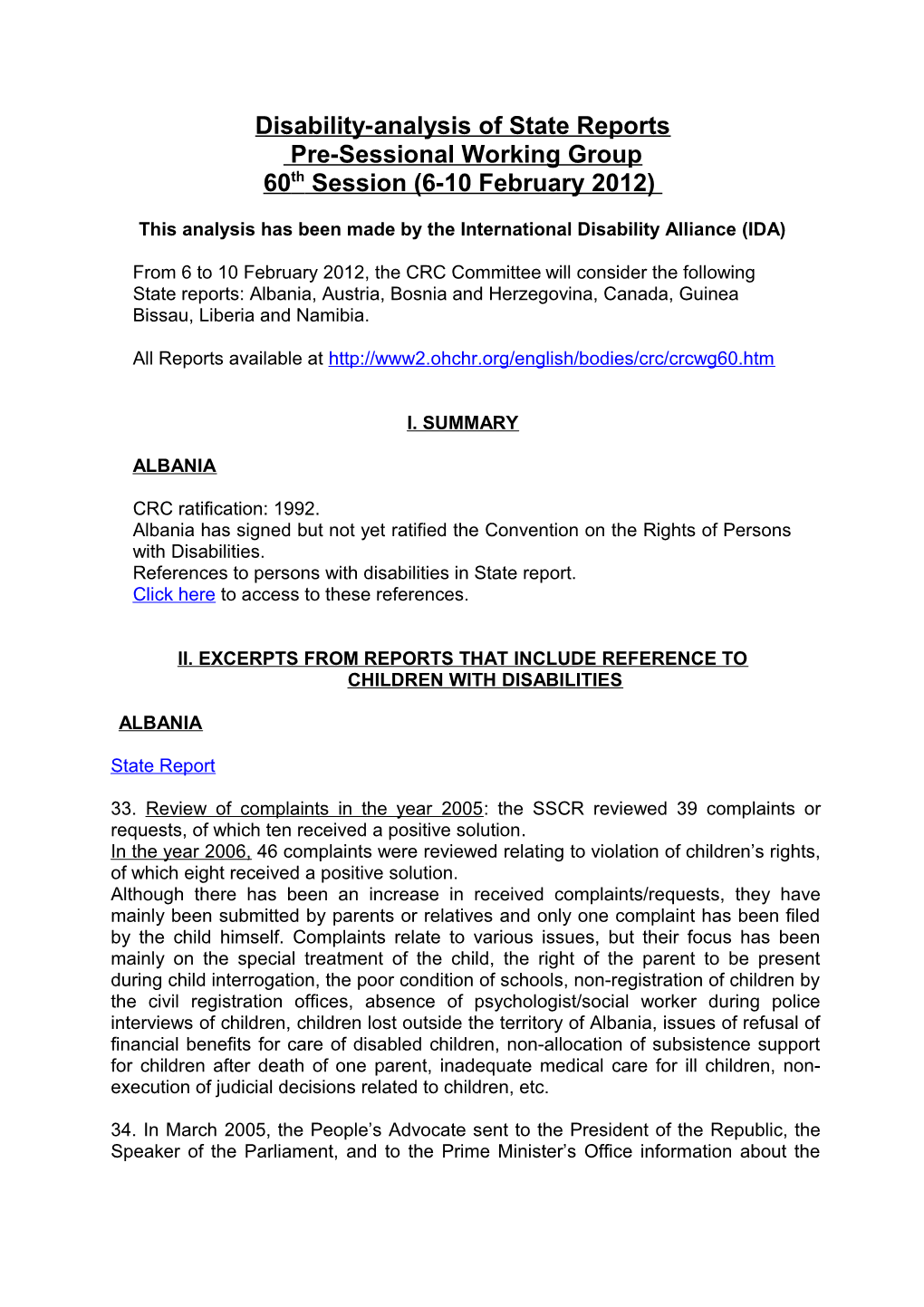 Disability-Analysis of State Reports