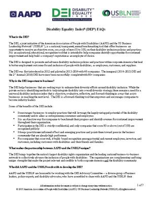 Disability Equality Index (DEI )Faqs