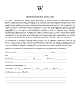 Disability Information Release Form