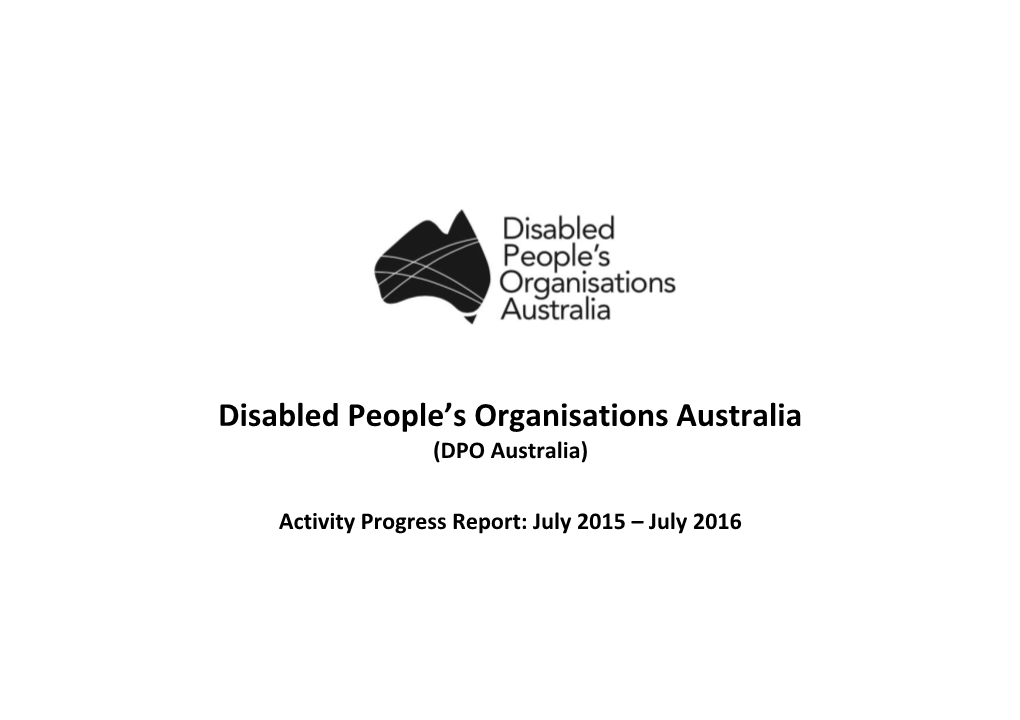 Disabled People S Organisations Australia
