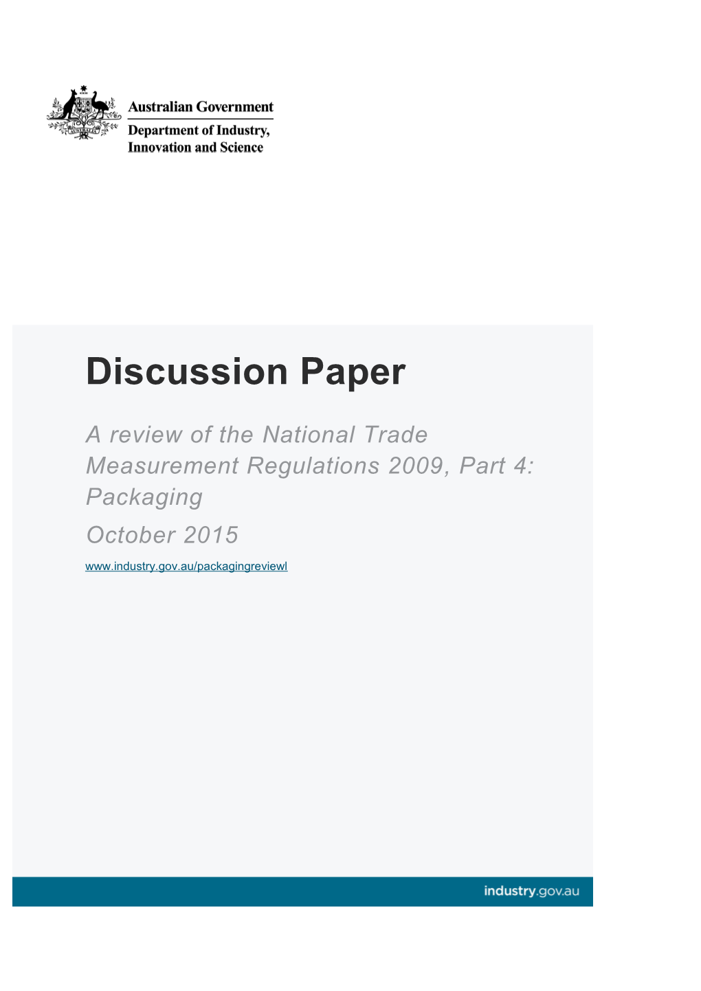 Discussion Paper - Review of the National Trade Measurement Regulations 2009