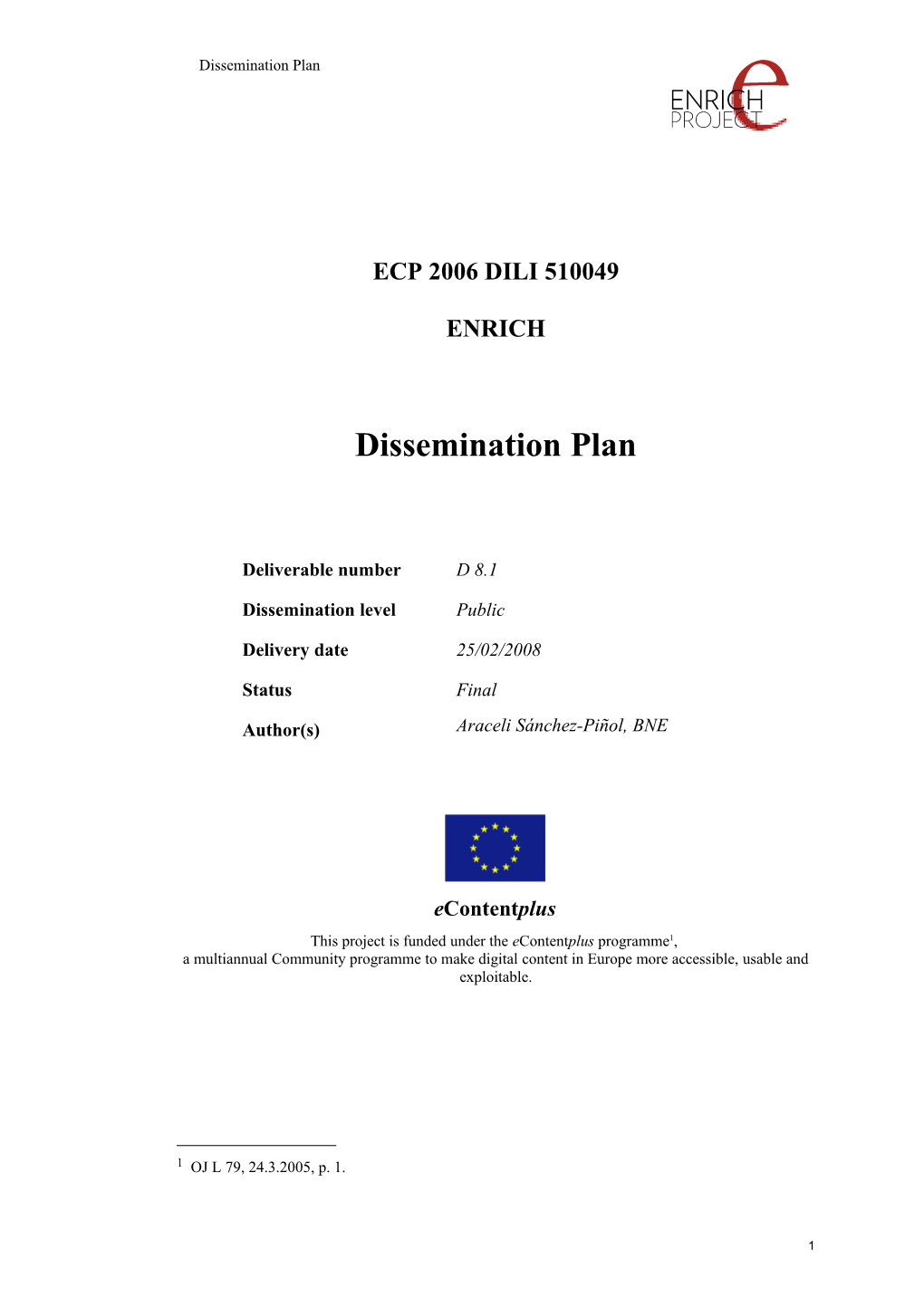 Dissemination Plan