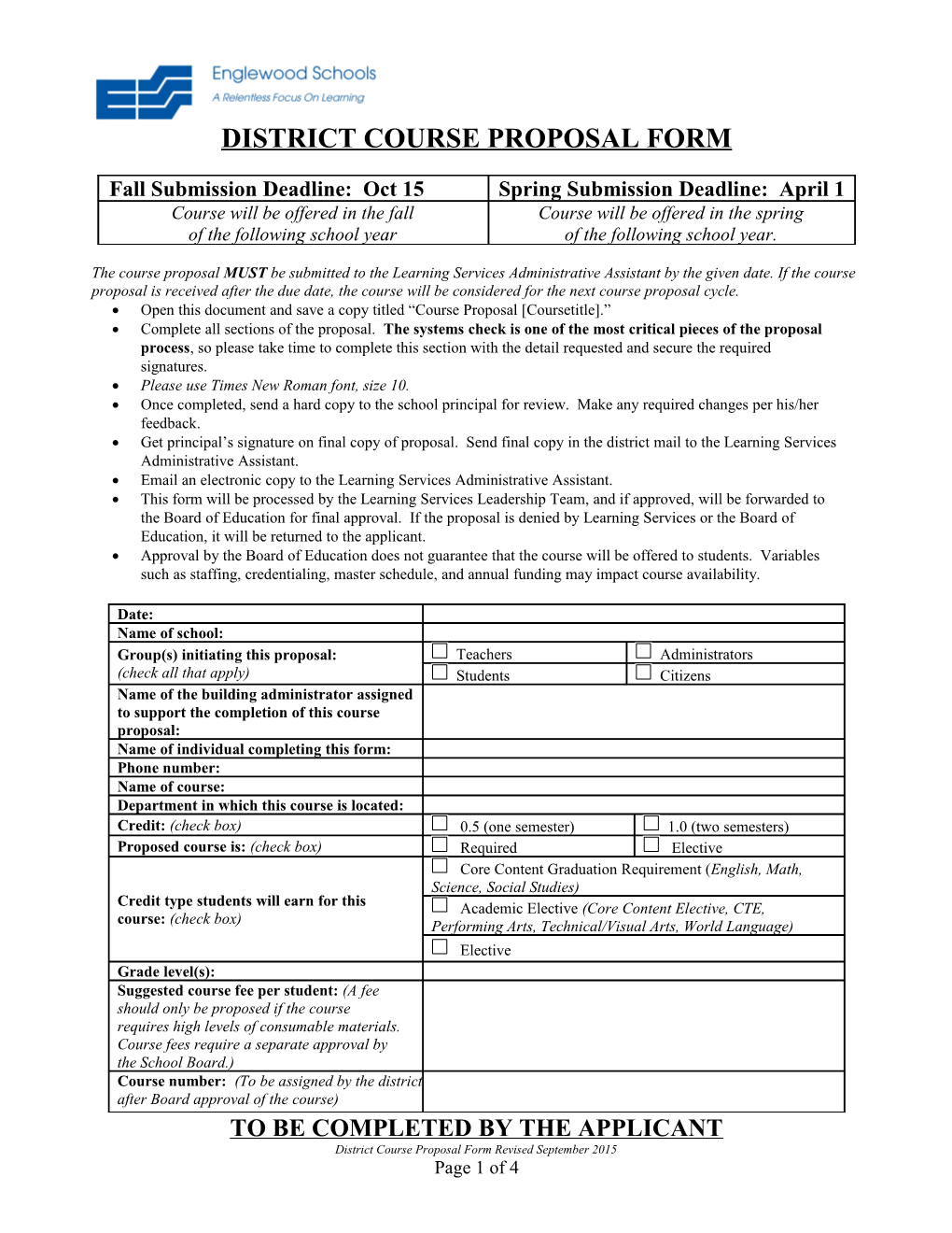 District Course Proposal Form