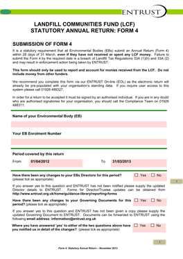 Do Not Use This Form for Repayment of Landfill Operator Contribution(S) - Contact ENTRUST
