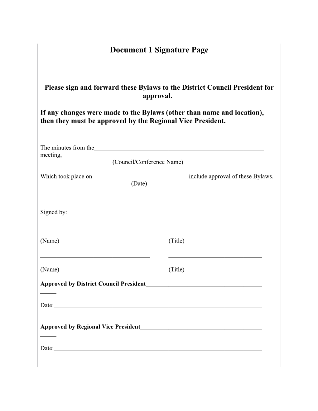Document 1 Signature Page