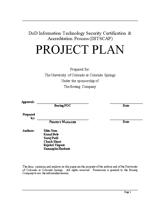 Dod Information Technology Security Certification & Accreditation Process (DITSCAP)