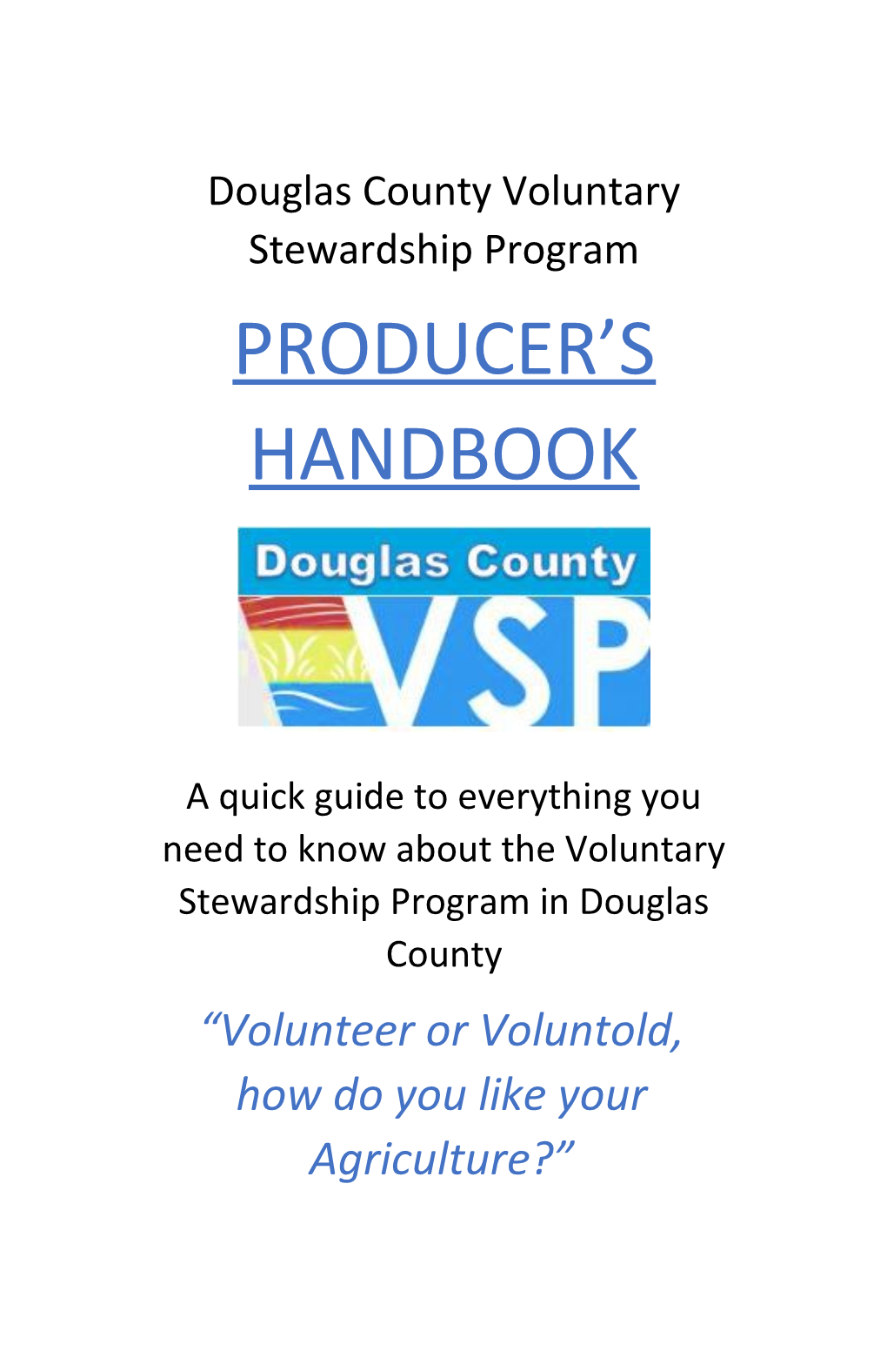 Douglas County Voluntary Stewardship Program