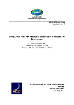 Draft 2013 ARCAM Proposal on Electric Vehicles for Discussion
