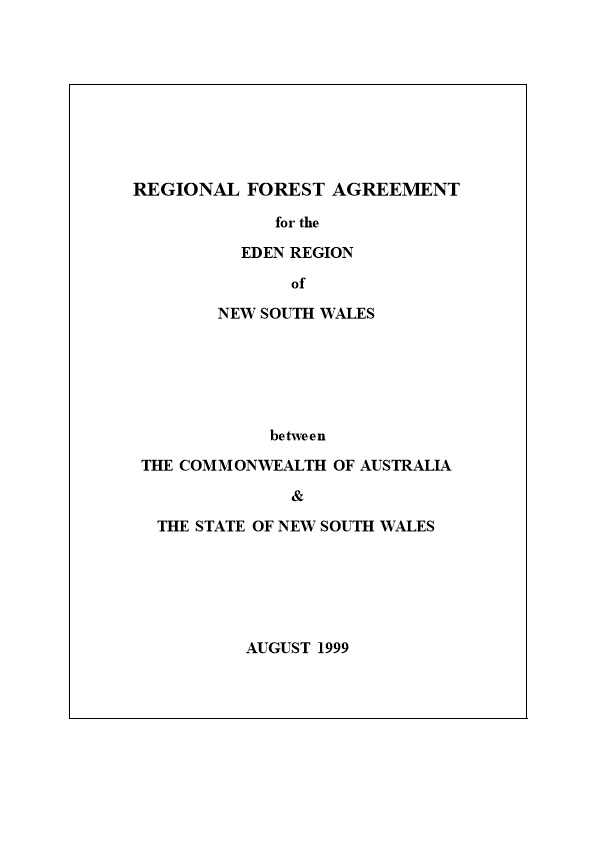 Draft Eden Regional Forest Agreement