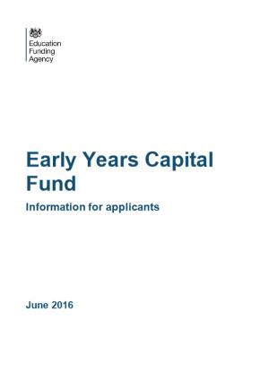Draft Guidance for Early Years Capital Grant Bids