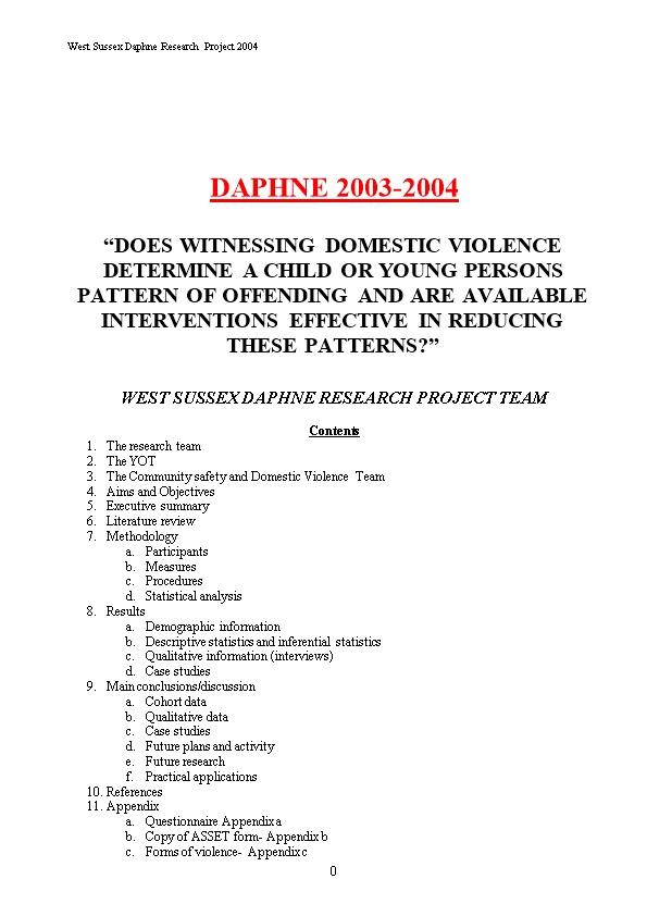 Draft Report- DAPHNE 2003-2004