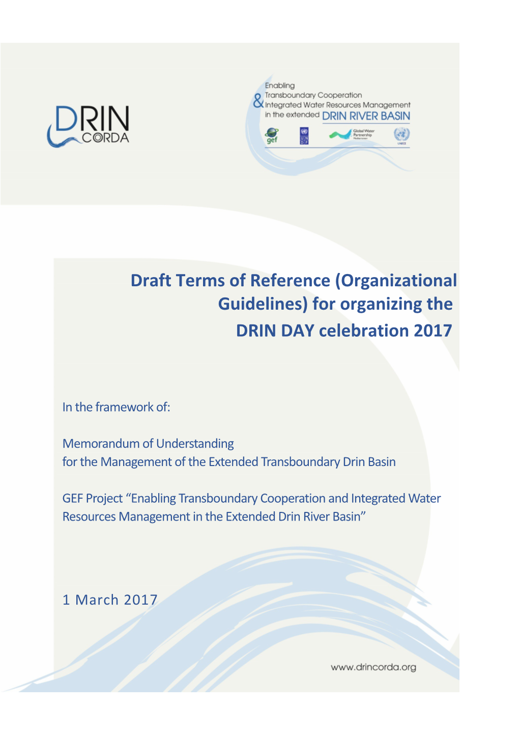 Draft Terms of Reference (Organizational Guidelines) for Organizing The