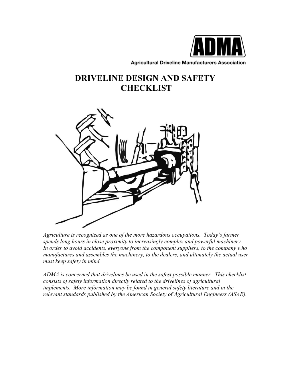 Driveline Design and Safety Checklist