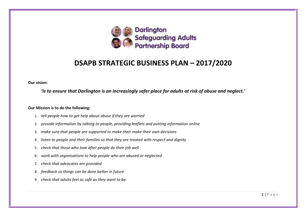Dsapb Strategic Business Plan 2017/2020