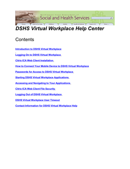 DSHS Virtual Workplace Help Center