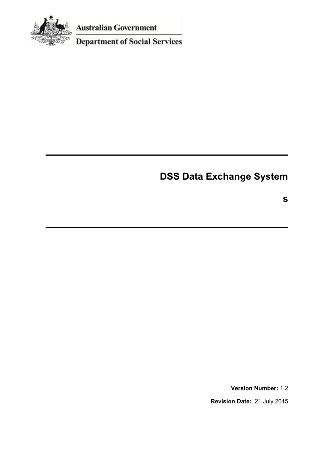 DSS Data Exchange System Web Service Technical Specification