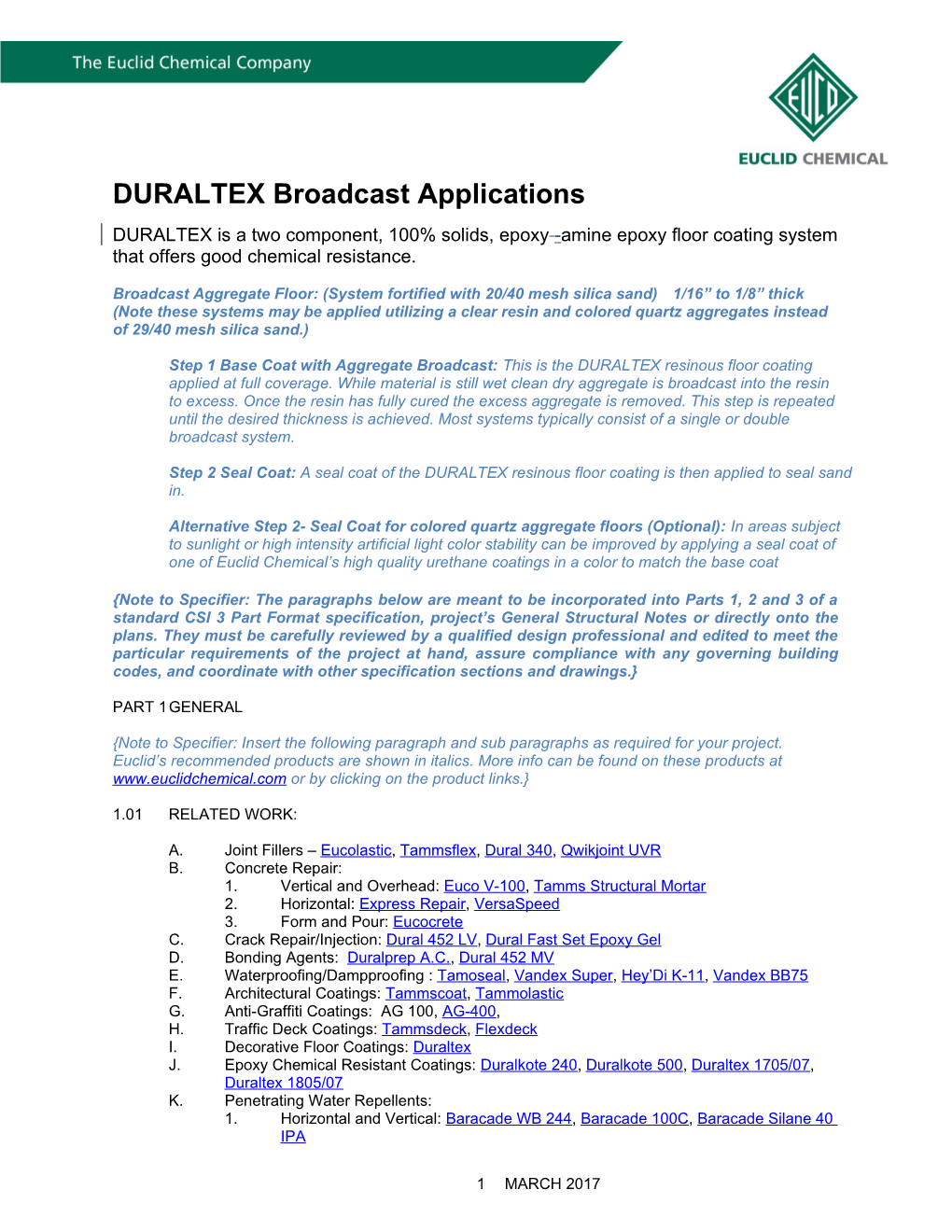 DURALTEX Broadcast Applications