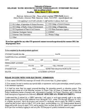 DWRC 2003-4 Internship Application