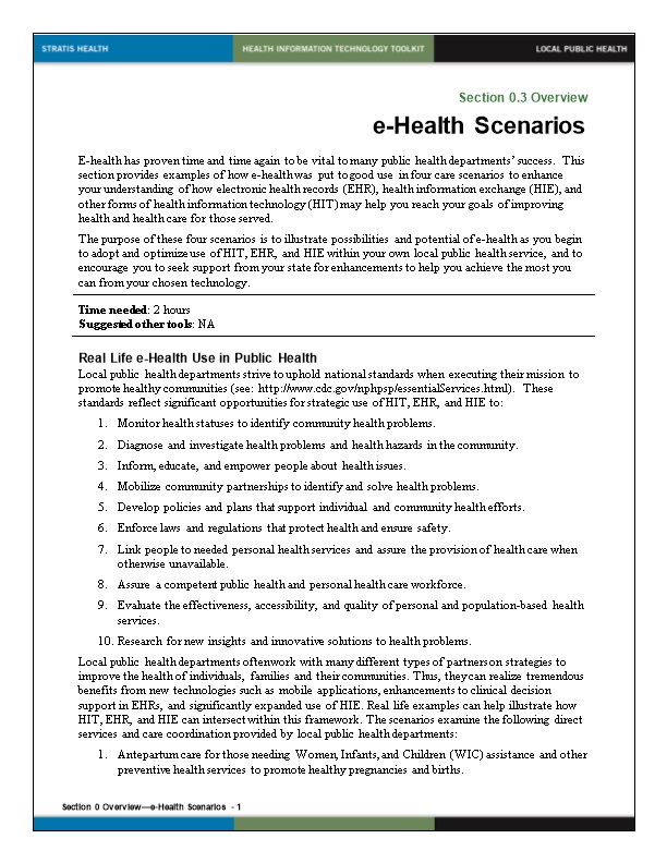 E-Health Scenarios
