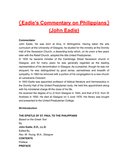 Eadie S Commentary on Philippians (John Eadie)