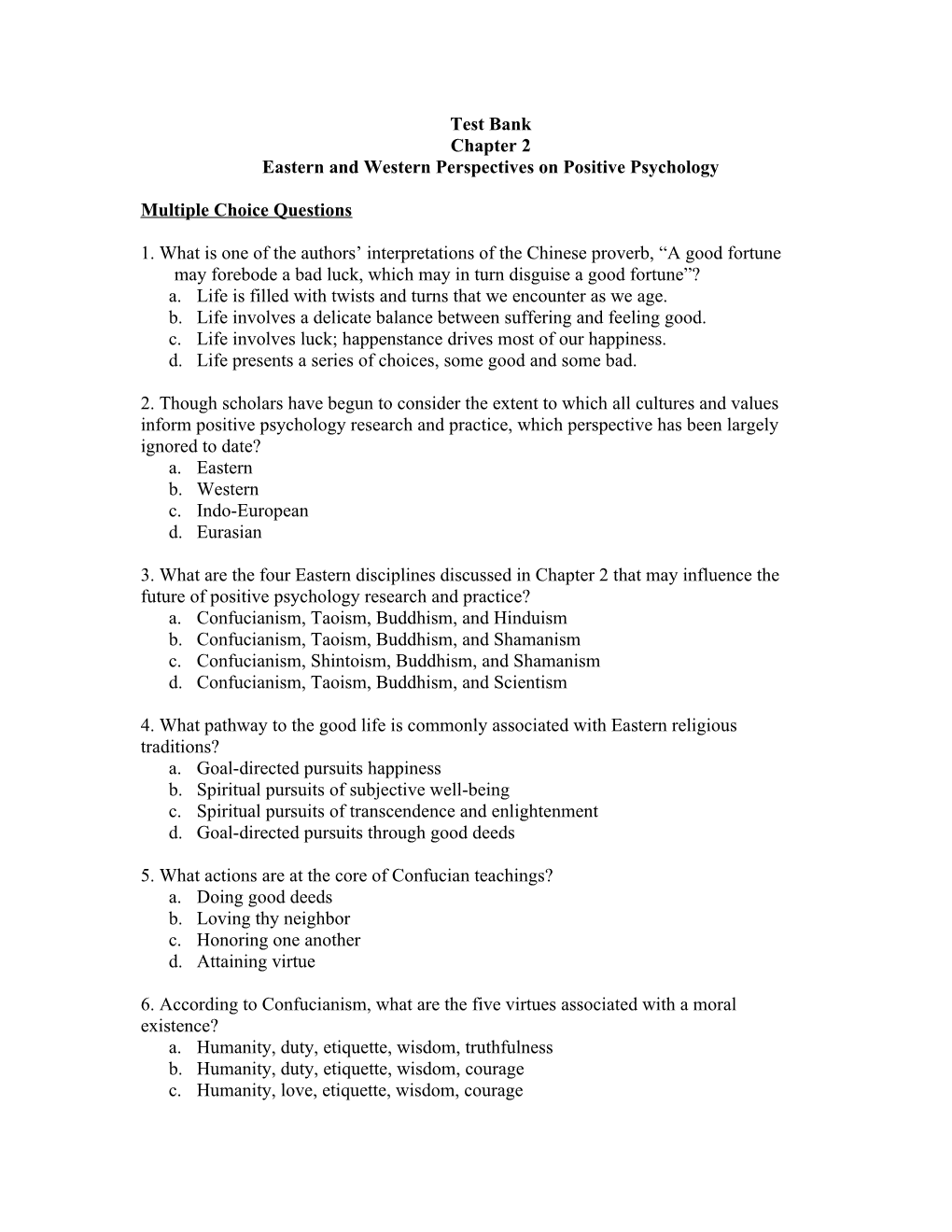 Eastern And Western Perspectives On Positive Psychology Docest