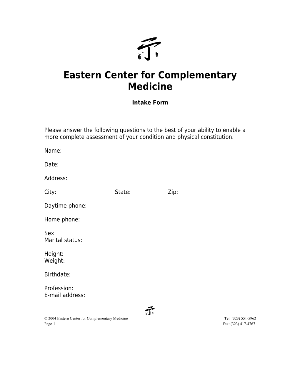 Eastern Center for Complementary Medicine
