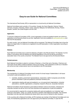 Easy-To-Use Guide for National Committees