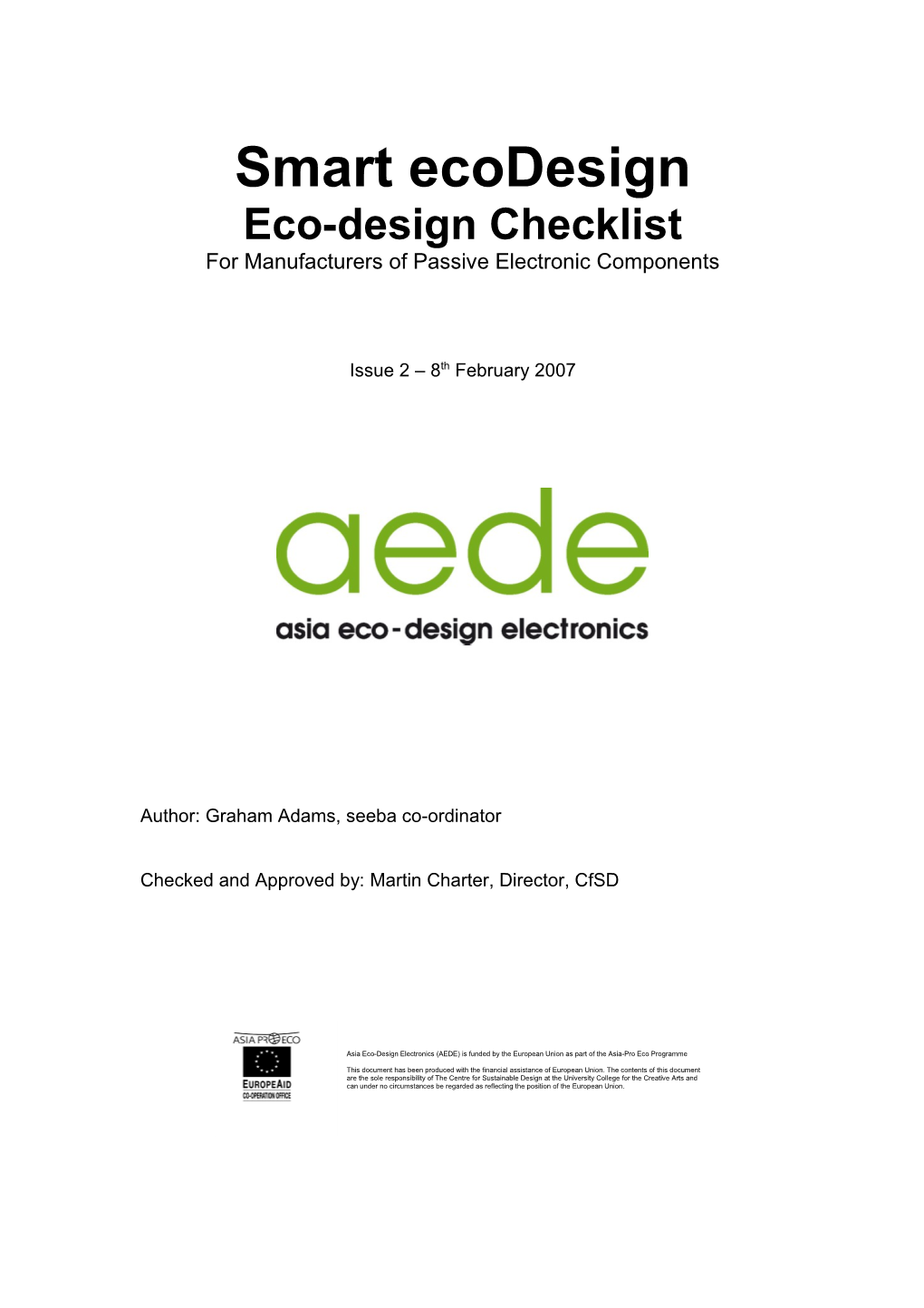 Eco-Design Checklist