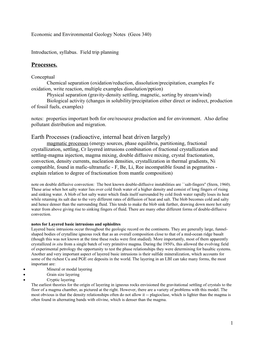 Economic and Environmental Geology Notes (Geos 340)