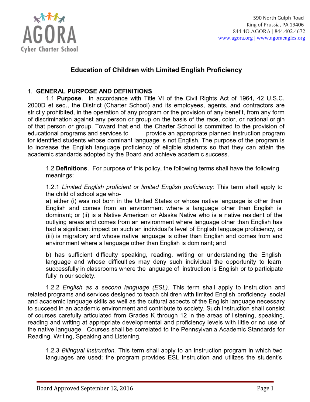 Education of Children with Limited English Proficiency