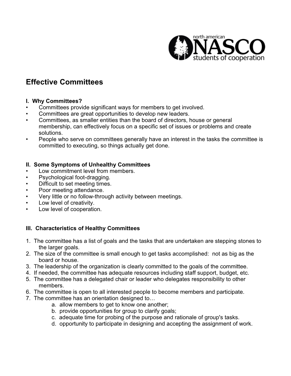 Effective Committees