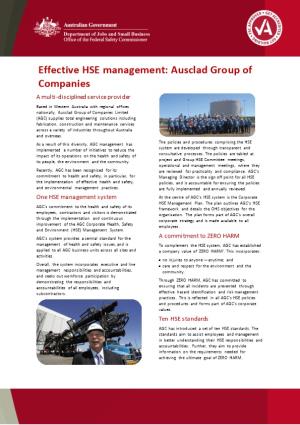 Effective HSE Management: Ausclad Group of Companies