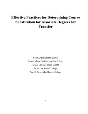 Effective Practices for Determining Course Substitution for Associate Degrees for Transfer