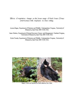 Effects of Vegetation Change on the Home Range of Black Bears (Ursus Americanus) with Emphasis