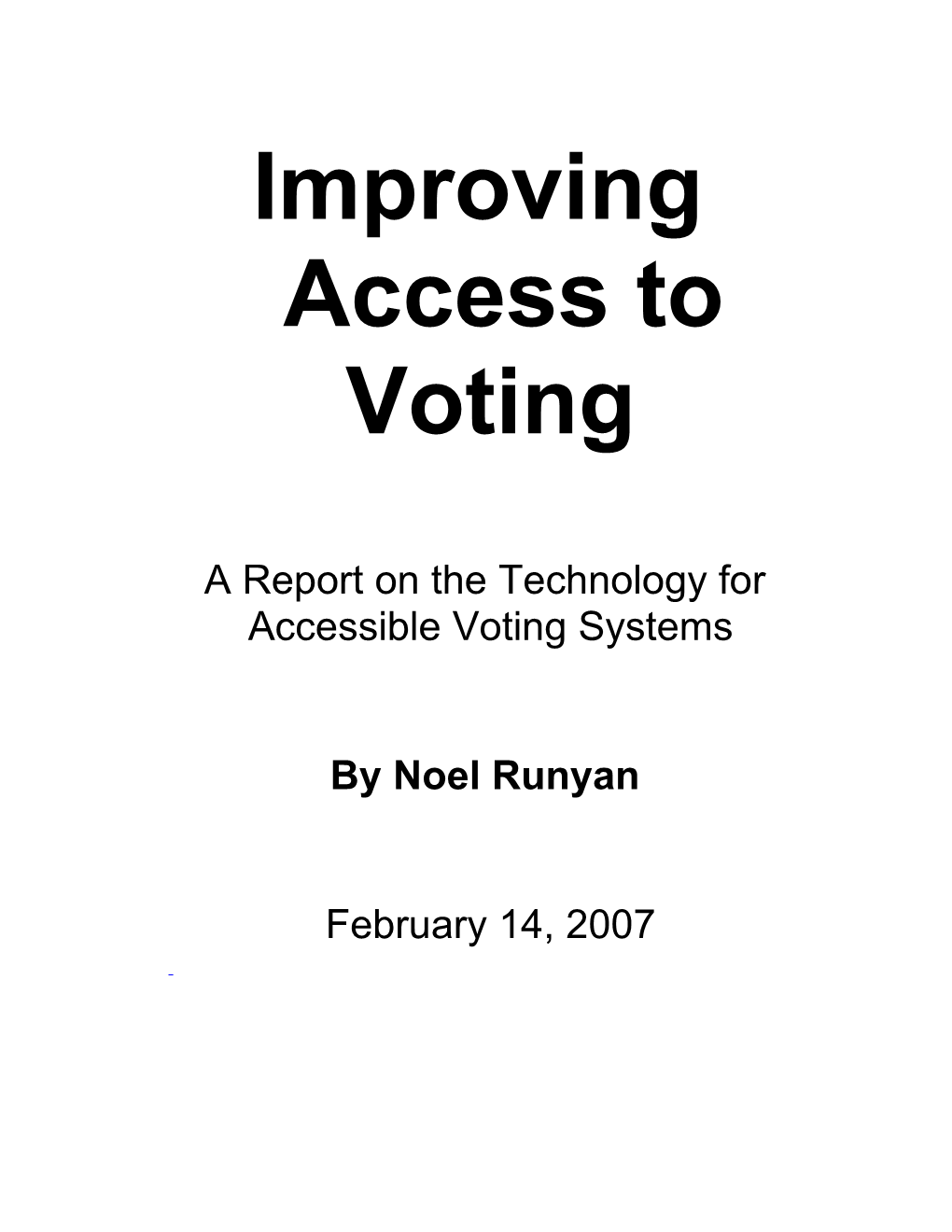 Election Systems Accessibility for People with Disabilities