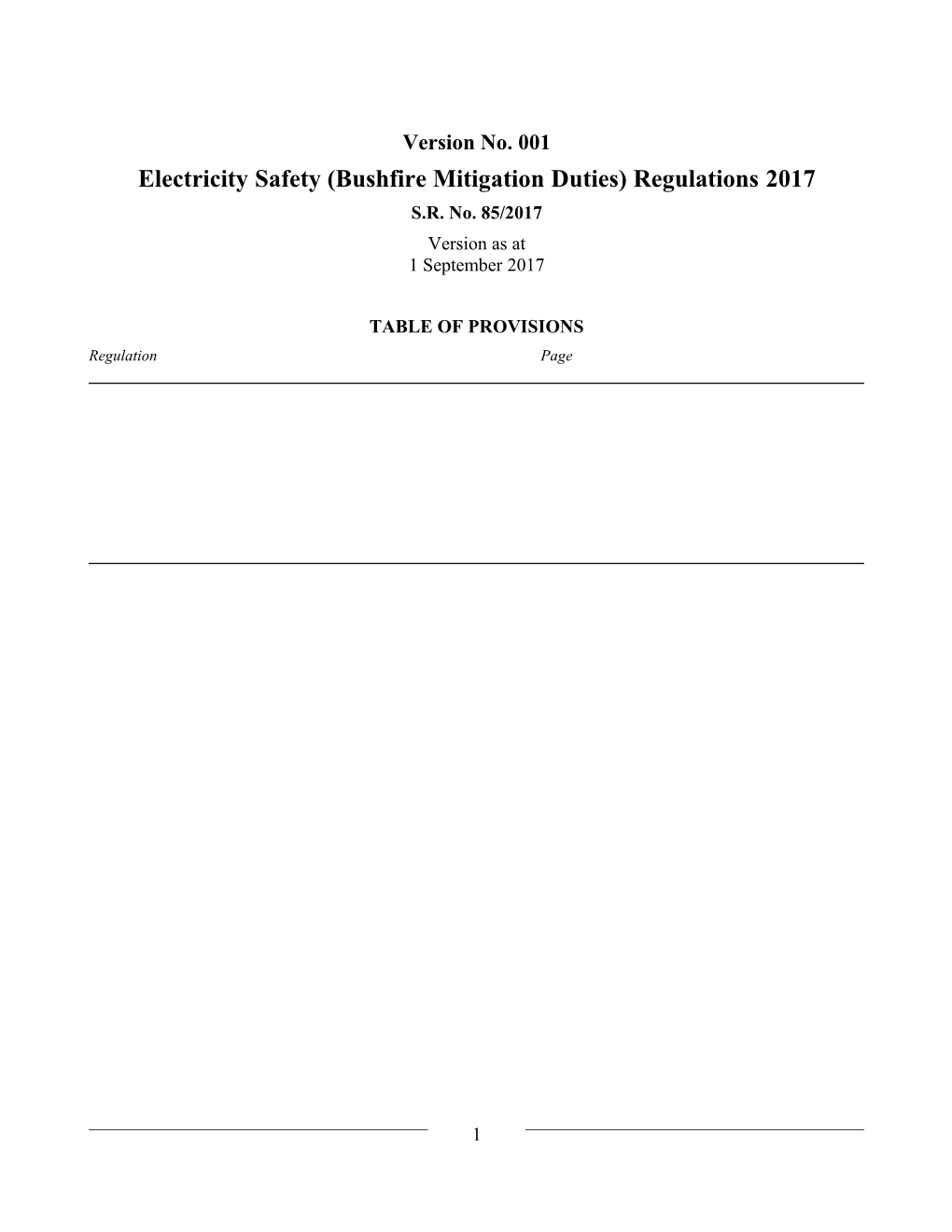 Electricity Safety (Bushfire Mitigation Duties) Regulations 2017