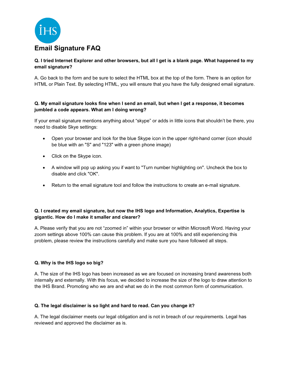 Email Signature FAQ