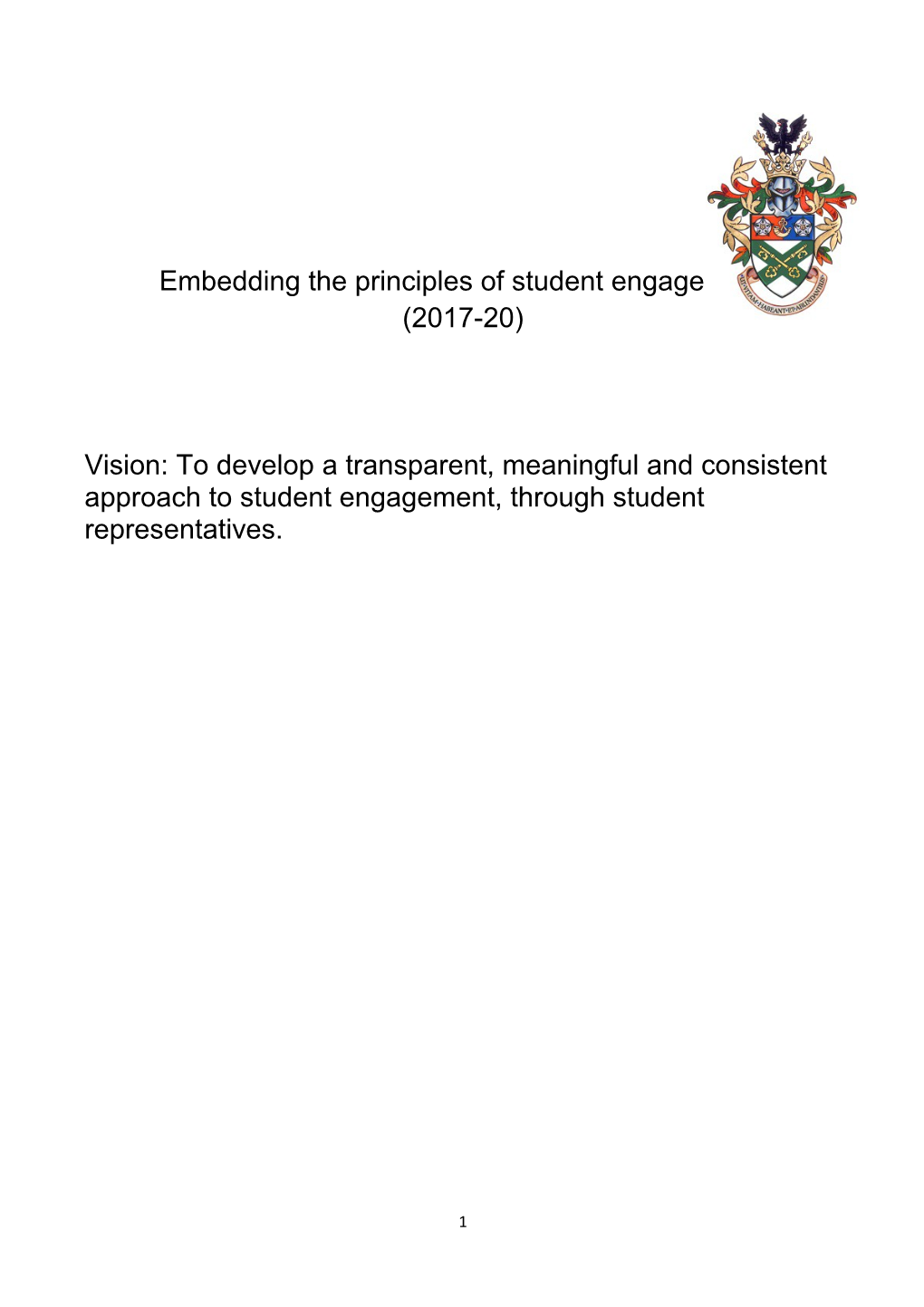 Embedding the Principles of Student Engagement