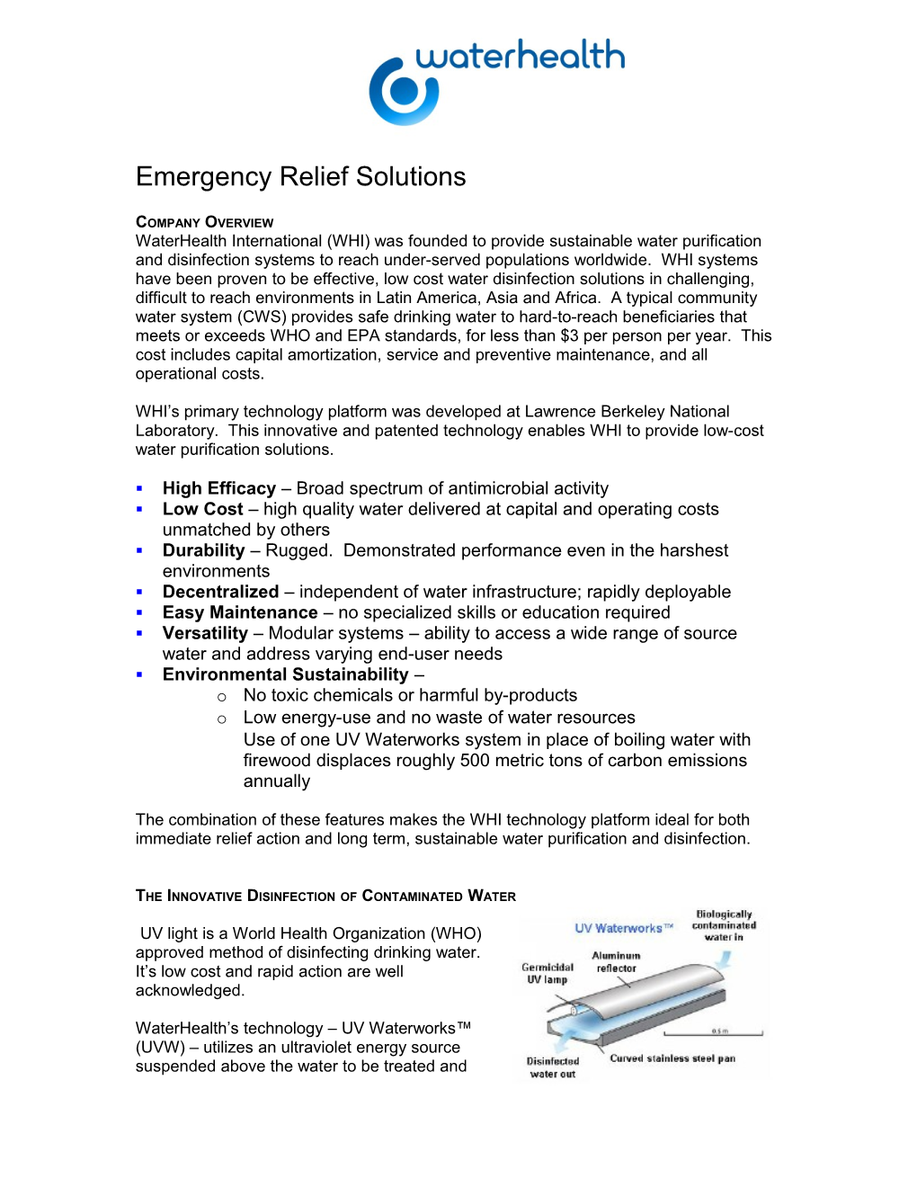 Emergency Relief Solutions