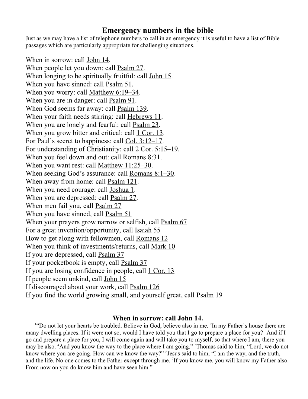 Emergencynumbers in the Bible