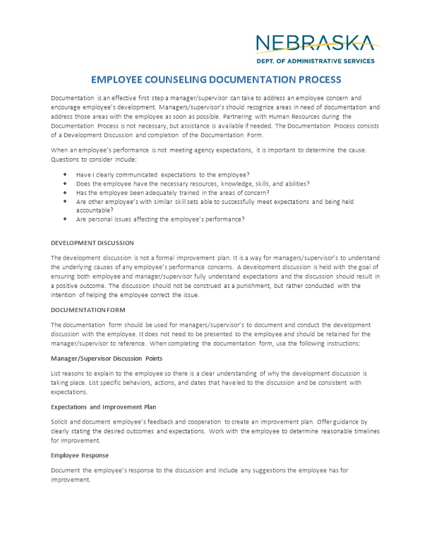 Employee Counseling Documentation Process